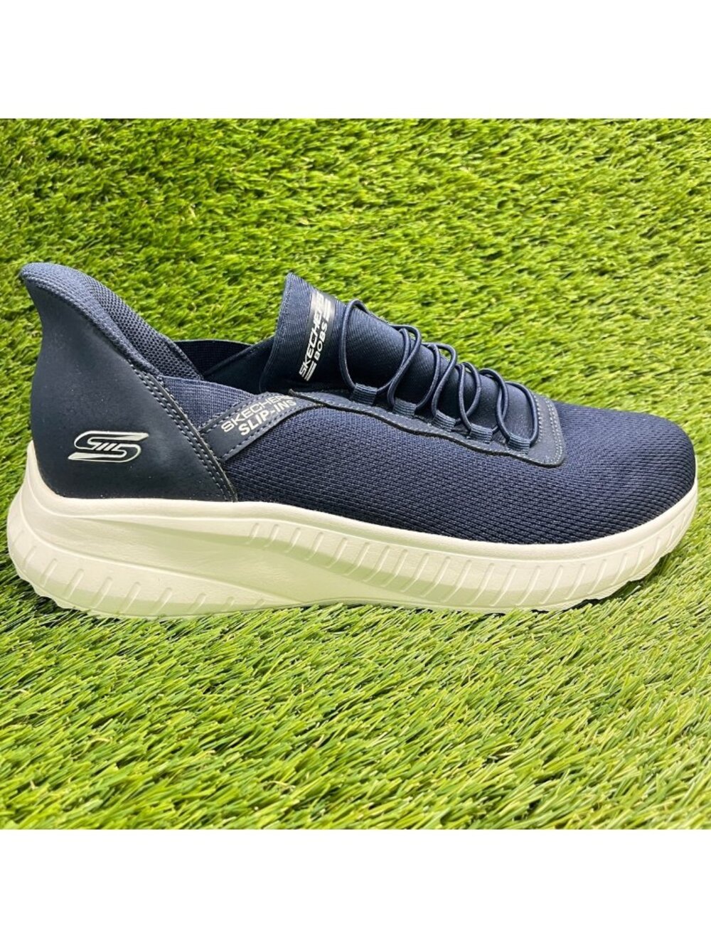 Skechers Bobs Squad Chaos Mens Size 11 Blue Walking Slip-On Shoes Sneakers
